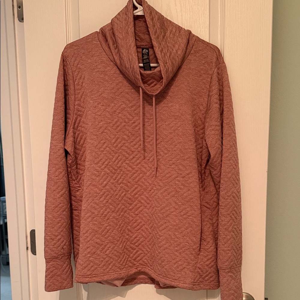 RBX Quilted Cowl Neck Sweater - Dusty Rose